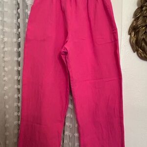 WEK Bright Pink Elastic Waist Pants!